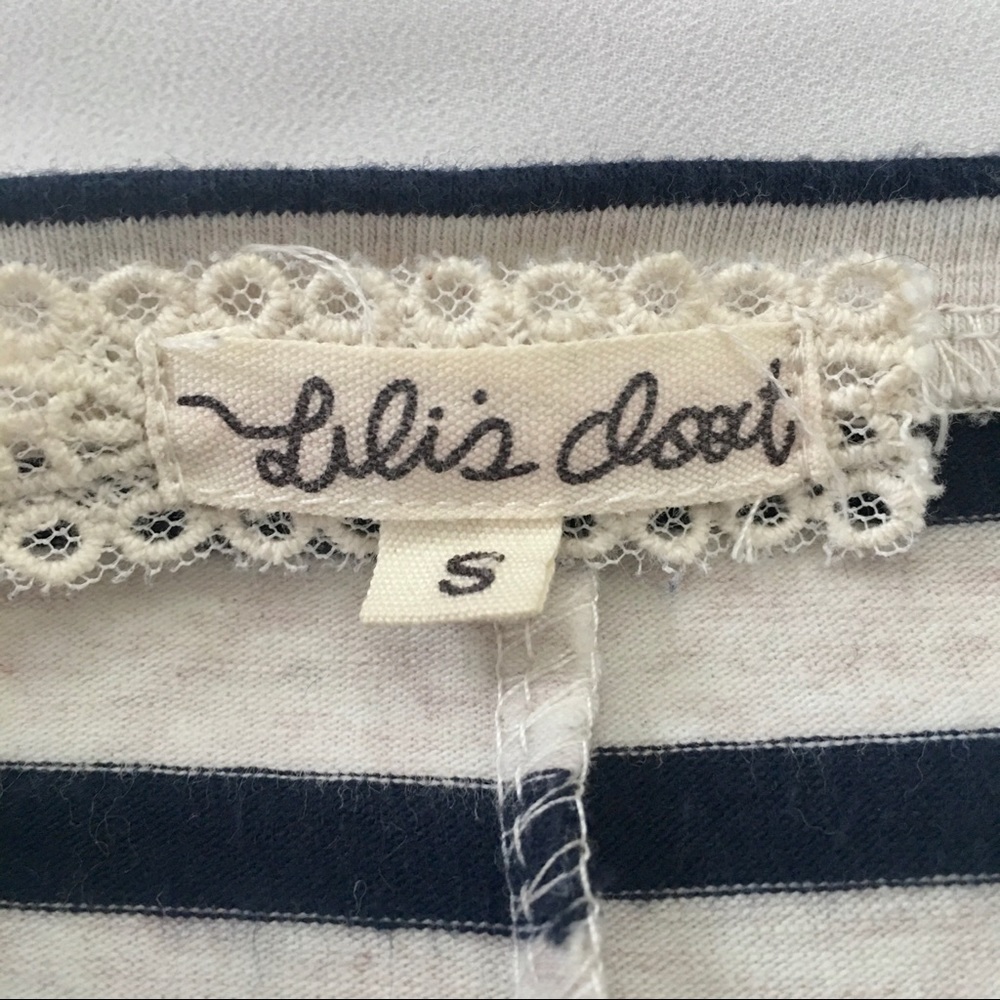 Anthropologie Lili’s Closet Striped Silky Satin Hem Long Sleeve Tunic Shirt - Picture 5 of 6